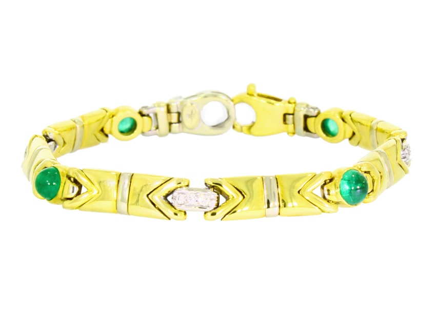 V3789-12-Armband- Smaragde-Brillanten-750-Gold